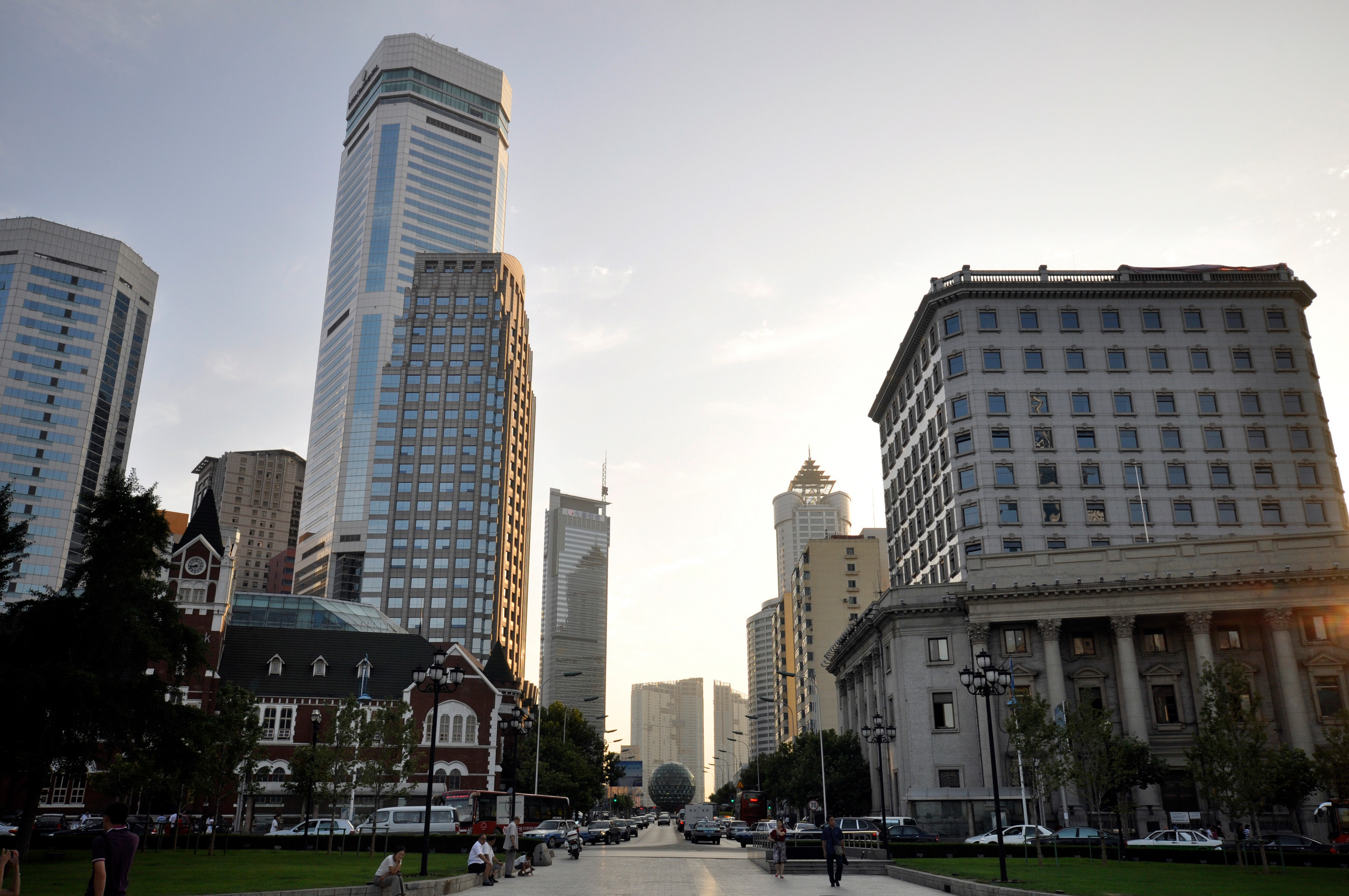 Modern Buildings on Zhongshan Square in Dalian