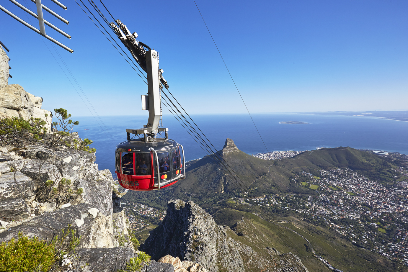 Cape Town, South Africa. Table Mountain, wine lands, and two oceans.