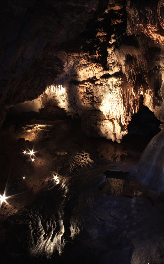 Phong Nha, Vietnam. Vast river caves in a green national park.