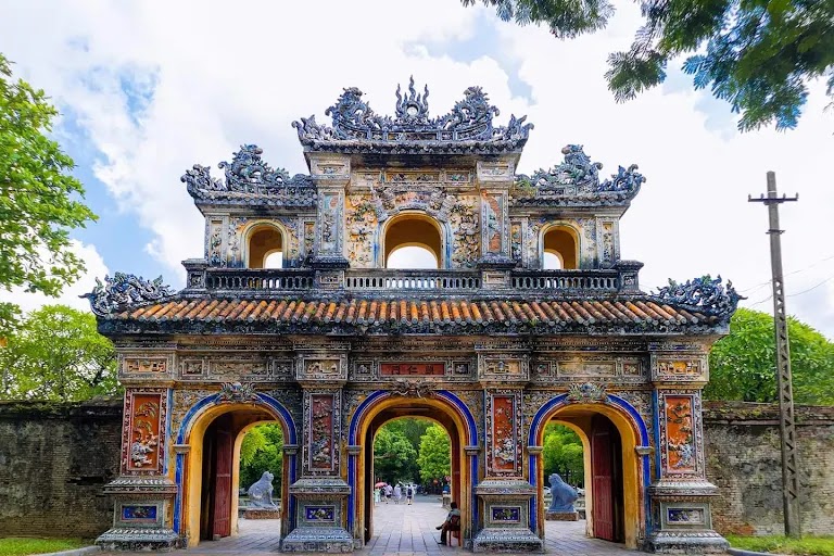 Hue, Vietnam. Imperial citadel, royal tombs, and the Perfume River.