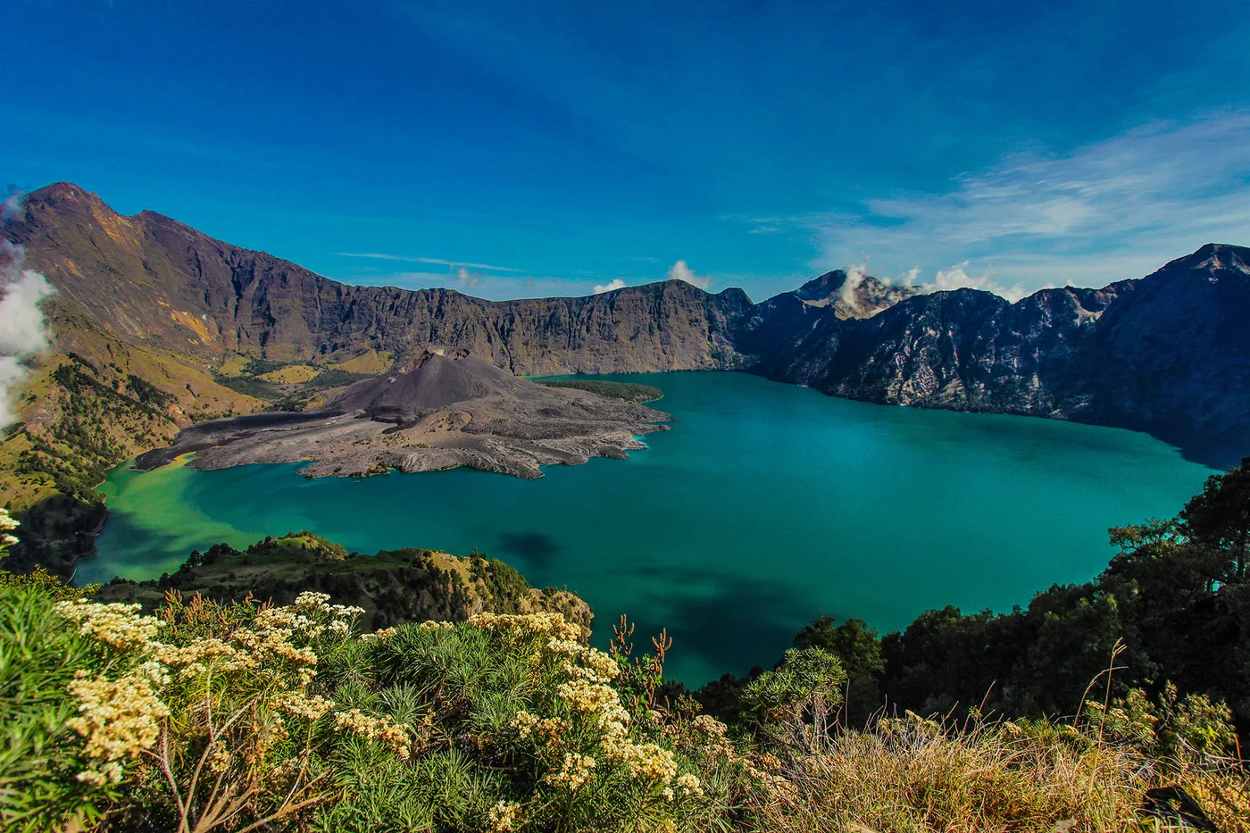Segara Anak, the crater lake inside Mount Rinjani, Lombok